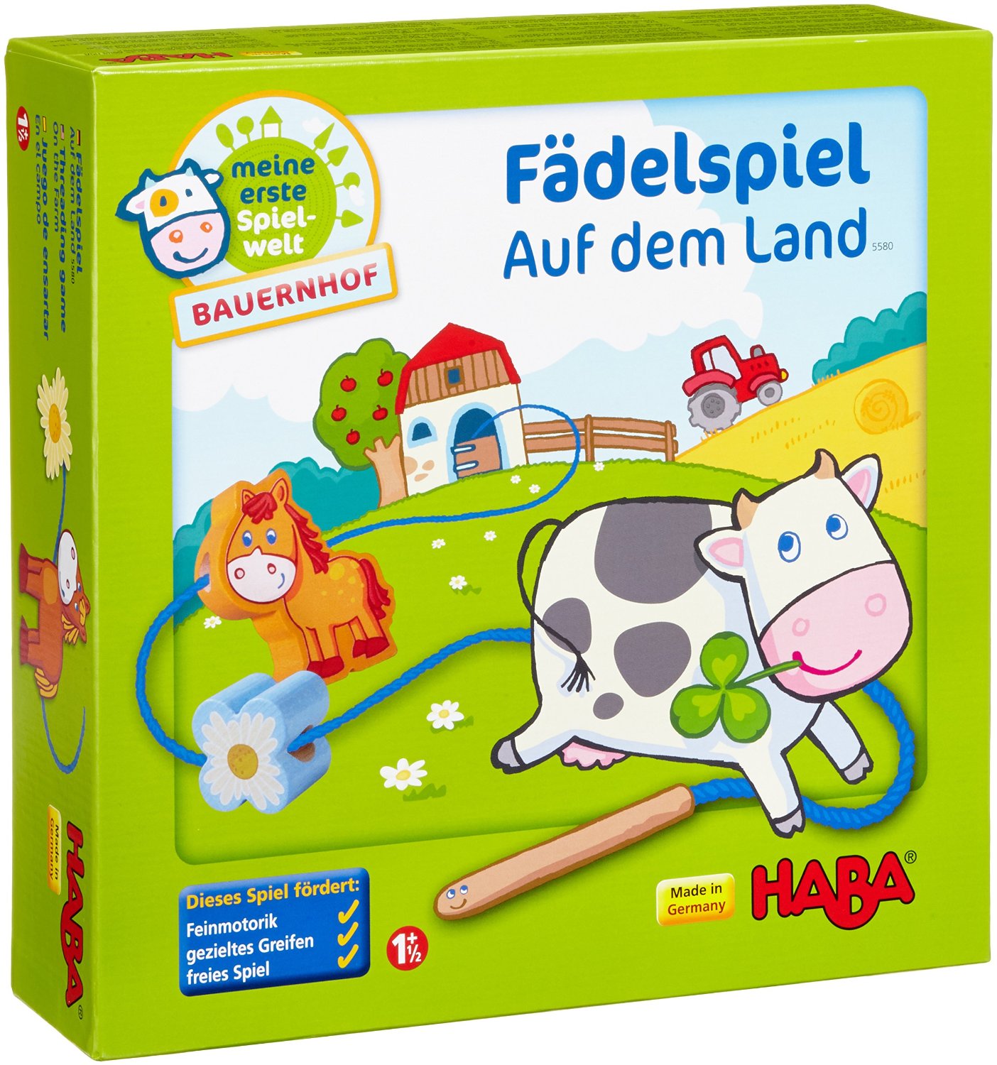 Haba 5580 – Meine erste Spielwelt Bauernhof – Fädelspiel auf dem Land